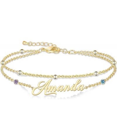 Custom Name Anklet Bracelet Personalized Bracelet for Women Custom Initial Letters Bracelet Made with Any Names Custom Name C...