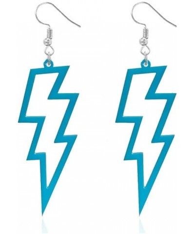 80s Neon Earrings Halloween Lightning Earrings Retro Acrylic Drop Dangle for Women 80's Party blue $8.69 Earrings