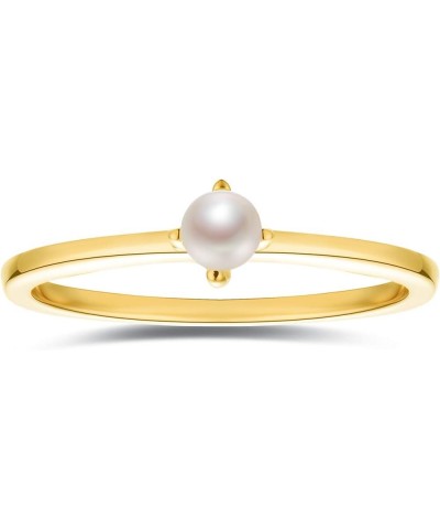 18K Gold Vermeil Tiny Pearl Ring Yellow Gold Plating $13.24 Rings