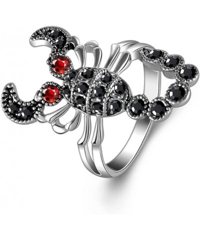 Black Rhinestone Scorpion Ring WIth Red Eyes Original Vintage Style Women's Animal Jewelry Rings Retro (8) $8.99 Rings