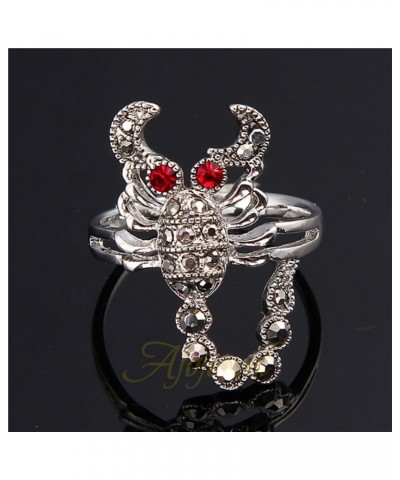 Black Rhinestone Scorpion Ring WIth Red Eyes Original Vintage Style Women's Animal Jewelry Rings Retro (8) $8.99 Rings