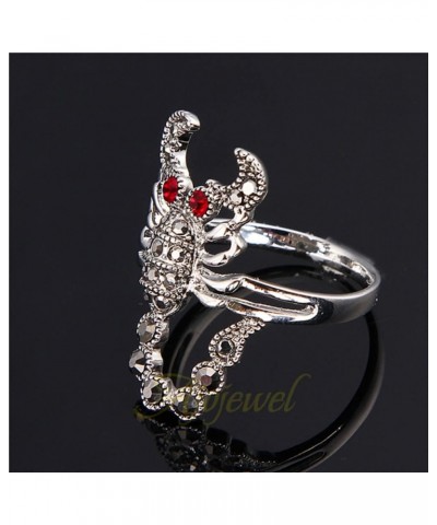 Black Rhinestone Scorpion Ring WIth Red Eyes Original Vintage Style Women's Animal Jewelry Rings Retro (8) $8.99 Rings