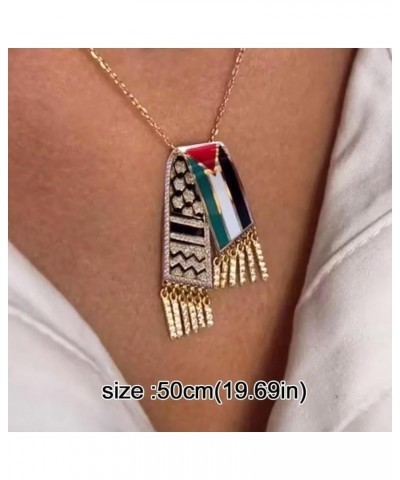 Palestine Scarf Necklace Stainless Steel Palestine Scarf Pendant Necklace Palestinian Scarf with Tassels Necklace Palestine J...