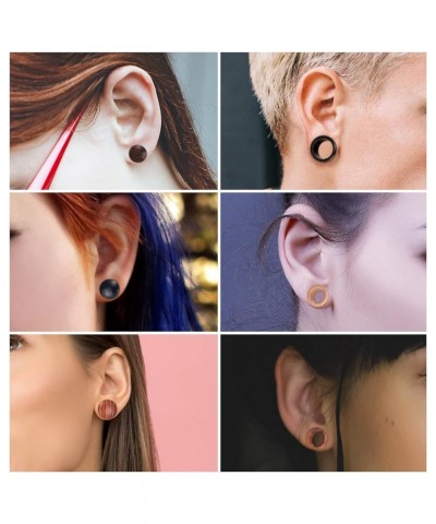 1Pairs Wood Hollow Ear Gauge Plugs Tunnels Saddle Expander Piercing Jewelry Concave,style3 $7.07 Body Jewelry