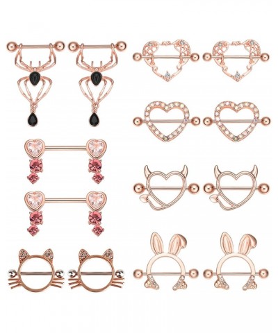 Nipple Piercing Jewelry Surgical Steel 14pcs Nipple Rings Body Piercing Jewelry for Women Girls $14.62 Body Jewelry