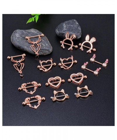 Nipple Piercing Jewelry Surgical Steel 14pcs Nipple Rings Body Piercing Jewelry for Women Girls $14.62 Body Jewelry