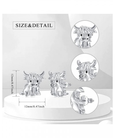 Sterling Silver Animals Stud Earrings for Women Horseshoe/Cow/Butterfly/Cat/Sloth/Koala/Axolotl/Hedgehog/Squirrel/Dragon/Labr...