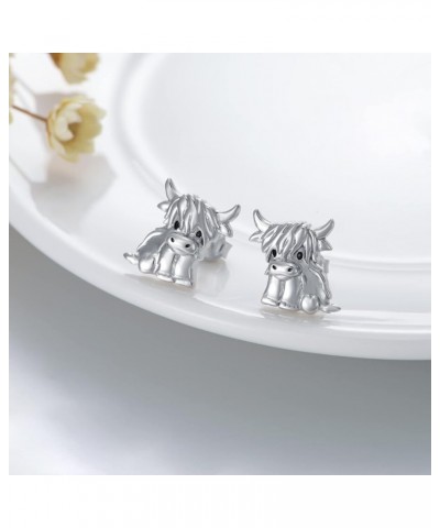 Sterling Silver Animals Stud Earrings for Women Horseshoe/Cow/Butterfly/Cat/Sloth/Koala/Axolotl/Hedgehog/Squirrel/Dragon/Labr...