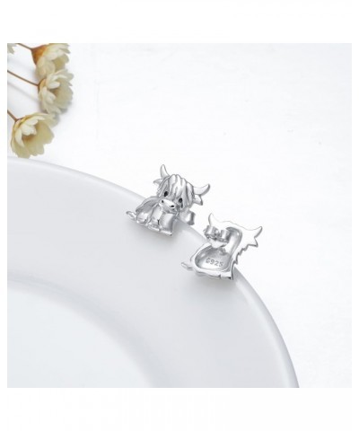 Sterling Silver Animals Stud Earrings for Women Horseshoe/Cow/Butterfly/Cat/Sloth/Koala/Axolotl/Hedgehog/Squirrel/Dragon/Labr...