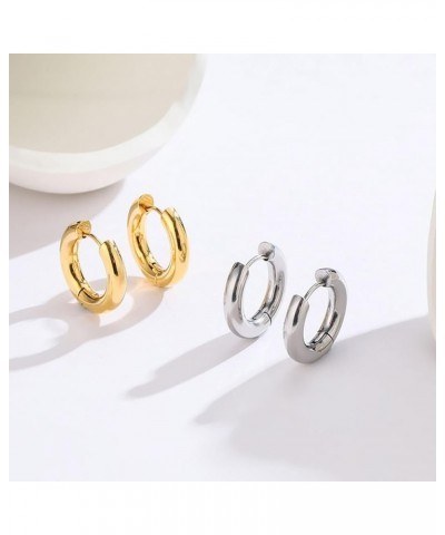 Chunky Gold Earrings for Women Gold Chunky Hoop Earrings Geometric Earrings Huggie Earrings Jewelry Gift for Girls 049-248-go...