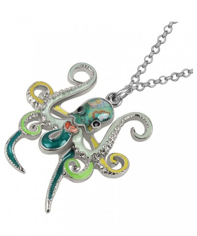 Cute Enamel Alloy Ocean Animals Necklace for Women Girls Octopus Shark Dolphin Whale Jellyfish Seahorse Pendant Jewelry for G...