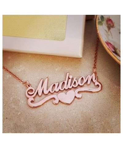 Custom Name Necklace, 18K Gold Plated Nameplate Personalized Jewelry Gift for Women Heart Necklace 3 $9.85 Necklaces