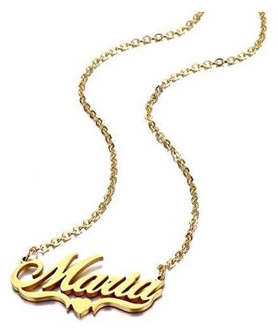 Custom Name Necklace, 18K Gold Plated Nameplate Personalized Jewelry Gift for Women Heart Necklace 3 $9.85 Necklaces