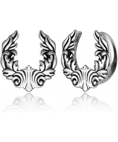 2 PCS Vintage Saddle Ear Plugs Tunnels Gauges for Women Men - 0g-1inch Stainless Steel 316L Body Piercing Vintage Earrings fo...