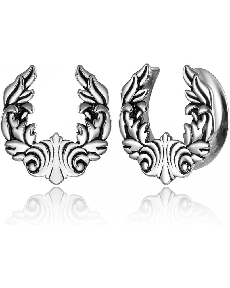 2 PCS Vintage Saddle Ear Plugs Tunnels Gauges for Women Men - 0g-1inch Stainless Steel 316L Body Piercing Vintage Earrings fo...