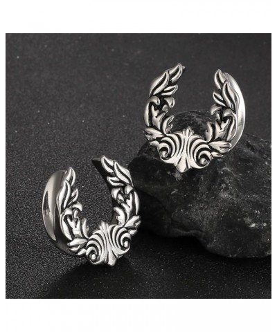 2 PCS Vintage Saddle Ear Plugs Tunnels Gauges for Women Men - 0g-1inch Stainless Steel 316L Body Piercing Vintage Earrings fo...