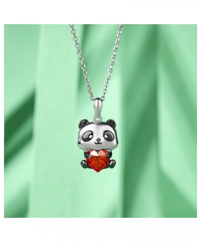 Heart Cut Silver Cute Necklace: Sterling Silver Hug Me Panda Penguin Axolotl Diamond Pendant Fashion Anniversary Engagement W...