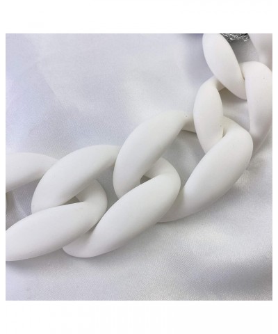 Statement Chunky Fashion Acrylic Beads Choker Chain Necklace for Women Gifts White $11.54 Necklaces