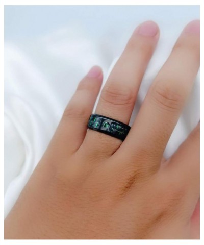 His and Her Couple Rings Black Matching Ring 1.5ct Green CZ Women Wedding Ring Sets for Him and Her women's size 9 & men's si...