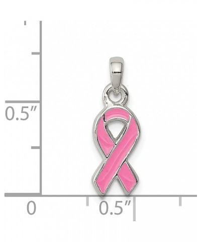 925 Sterling Silver Pink Ribbon Necklace Charm Pendant Awarenes Fine Jewelry For Women Gifts For Her $35.63 Necklaces