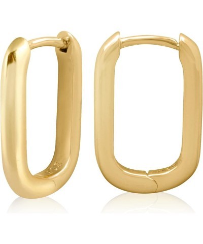 14K Gold Plated Sterling Silver Enamel Color Huggie Hoop Earrings for Women – Wide Range of Vibrant Color Options Available G...