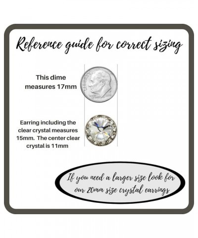 Bridal Earrings | 15mm Crystal Round Earrings | Competition Dance Earrings Clear $13.19 Earrings