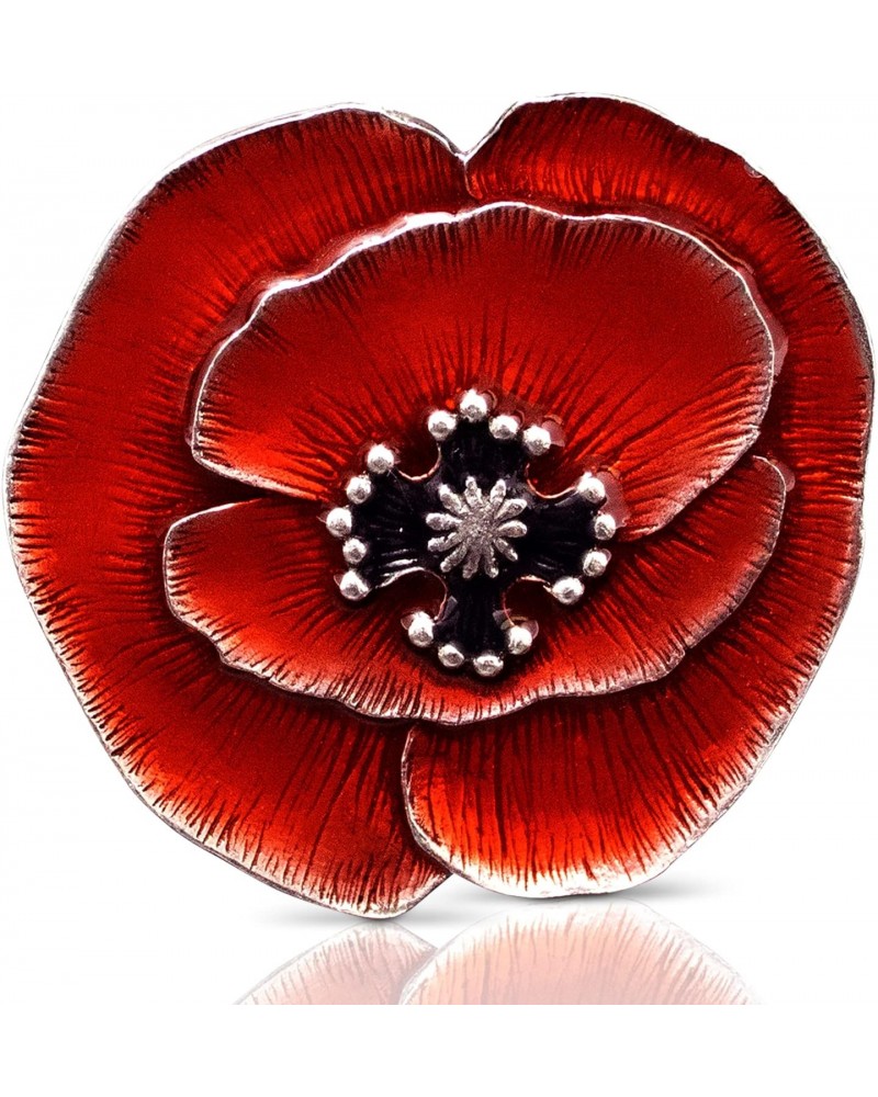 Remembrance Poppy Brooch Pin (Red) – Handcrafted Pewter Brooch Pins For Women, 1 ¾”, Made In USA $20.32 Brooches & Pins