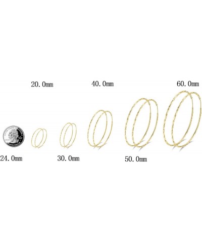 925 Sterling Silver Circle Endless Hoop Earrings for Women Girls 20 30 40 50 60 70mm B-50MM Gold Plated $13.23 Earrings