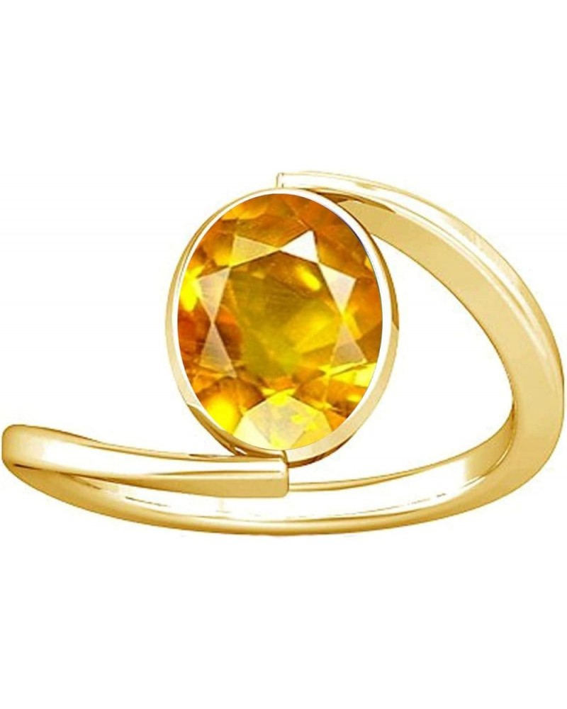 6.25-6.50 Carat Yellow Sapphire Pukhraj Gemstone Panchdhatu Ring For Women 9.5 $41.65 Rings