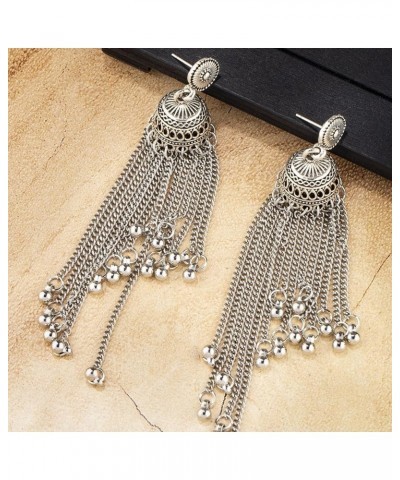 Traditional Indian Jhumka Earrings Charm Long Tassel Bell Exaggerated Drop Earring Traditional Bollywood Ethnic Gypsy Jewelry...