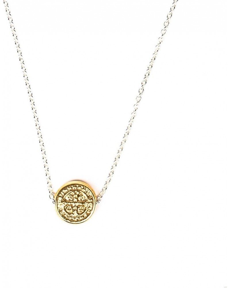 Benedictine Petite Necklace - Gold-Tone Floating Benedictine Medal $15.39 Necklaces