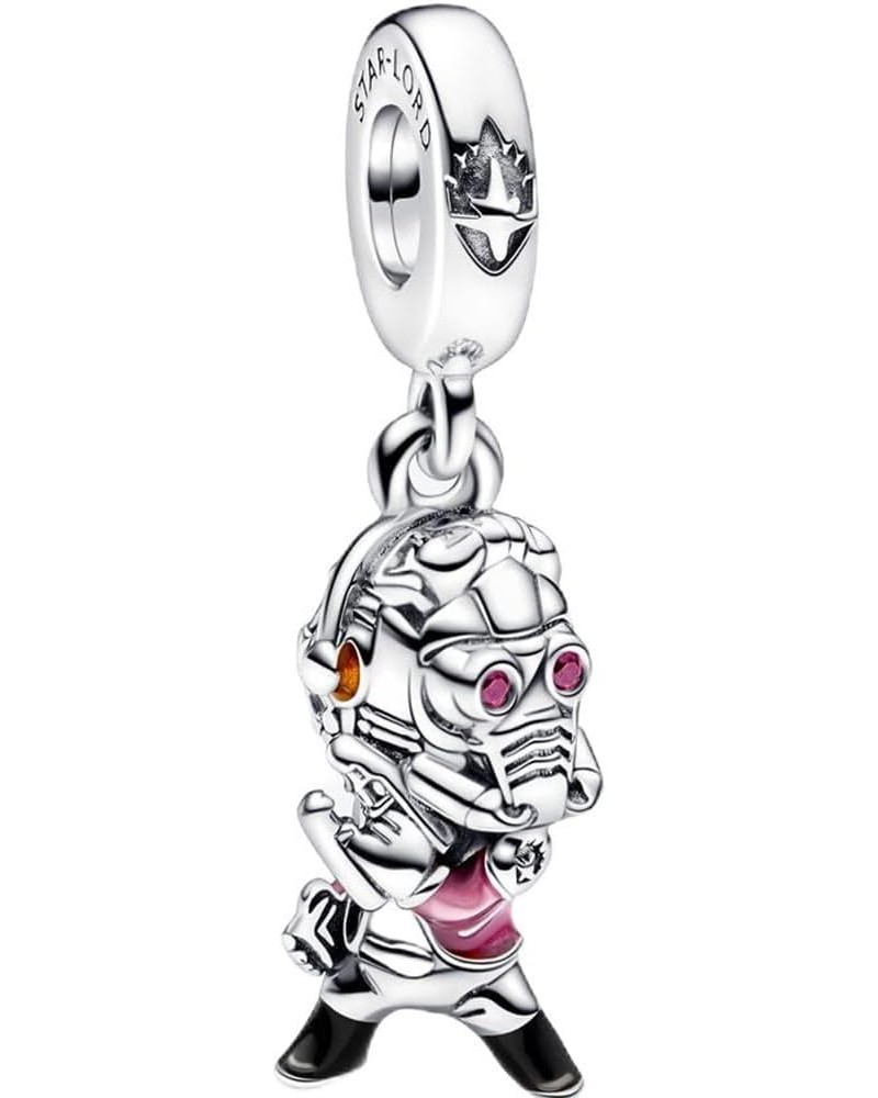 Movable Teddy Bear Dangle Charm Fit Women Bracelet Necklaces Fashion Gifts 925 Sterling Silver DIY Jewelry Star-lord Dangle C...