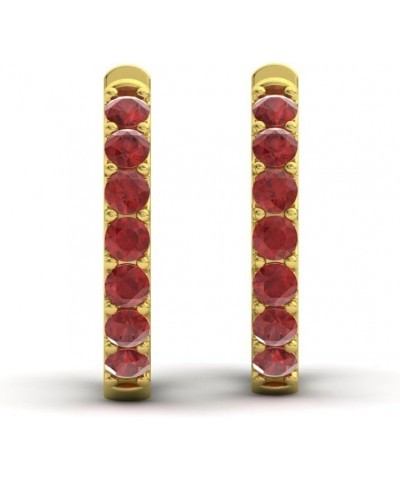 Natural and Certified Gemstone Huggies Earrings in 14K White Gold | 0.30 Carat Earrings for Women Yellow Gold Garnet $191.76 ...