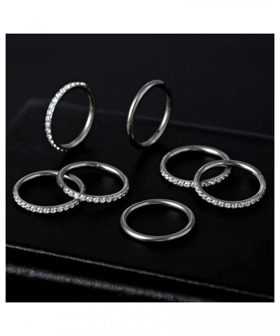 10 PCS 16G Seamless Septum Nose Piercing Rings Zirconia Segment Tragus Hoop Rings 316 Stainless Steel Helix Ring Stack Clicke...