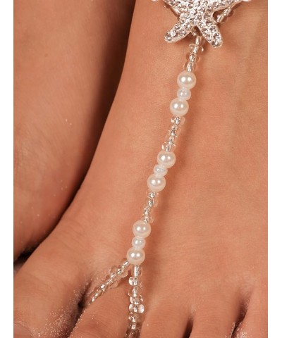 Set 2 Summer Vacation Beach Pearl Bead Barefoot Sandals for Women Sexy Foot Jewelry 1p $7.41 Anklets