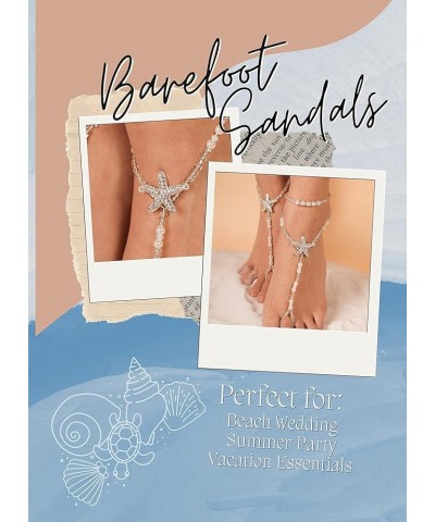 Set 2 Summer Vacation Beach Pearl Bead Barefoot Sandals for Women Sexy Foot Jewelry 1p $7.41 Anklets