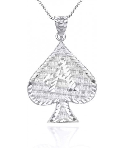 Fine .925 Sterling Silver Ace of Spades Charm Pendant Necklace with Rolo Chain and Pendant only Pendant + 22" Chain $16.39 Ne...