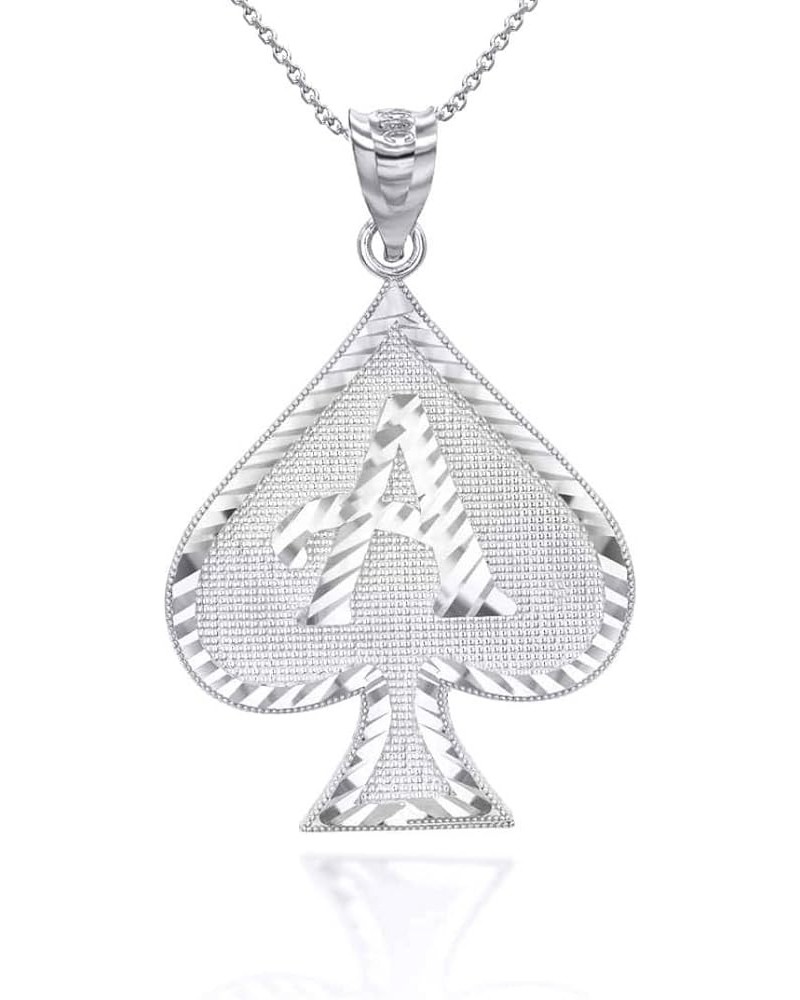 Fine .925 Sterling Silver Ace of Spades Charm Pendant Necklace with Rolo Chain and Pendant only Pendant + 22" Chain $16.39 Ne...