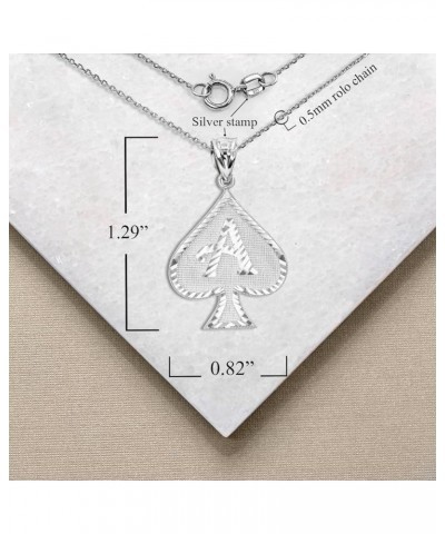 Fine .925 Sterling Silver Ace of Spades Charm Pendant Necklace with Rolo Chain and Pendant only Pendant + 22" Chain $16.39 Ne...