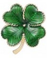 Minimalist Four Leaf Clover Green Enamel Brooch Lapel Pins for Women Girls Men Vintage Flower Shamrock Brooches Lucky Banquet...