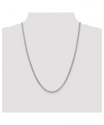 14k White Gold 3.35mm Semi Solid Curb Cuban Link Link Chain Necklace - with Secure Lobster Lock Clasp - 24.0 Inches $122.24 N...