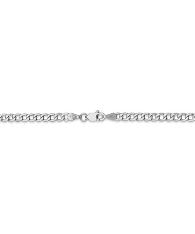 14k White Gold 3.35mm Semi Solid Curb Cuban Link Link Chain Necklace - with Secure Lobster Lock Clasp - 24.0 Inches $122.24 N...