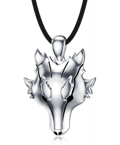 Wolf Necklace 925 Sterling Silver Wolf Head Pendant Necklace Jewelry Gifts for Men Women $26.99 Necklaces