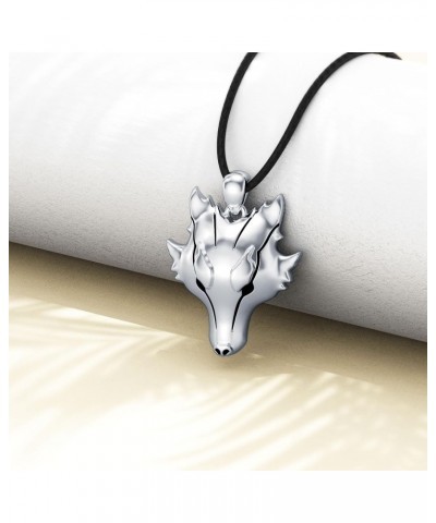 Wolf Necklace 925 Sterling Silver Wolf Head Pendant Necklace Jewelry Gifts for Men Women $26.99 Necklaces