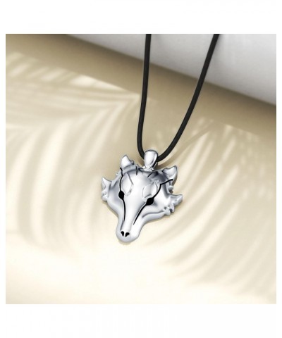 Wolf Necklace 925 Sterling Silver Wolf Head Pendant Necklace Jewelry Gifts for Men Women $26.99 Necklaces