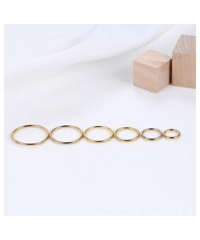 Gold Hinged 20g 18g 16g Nose Rings Hoops 6mm 8mm 10mm 12mm 14mm 16mm Septum Ring Clicker Cartilage Helix Hoop Earrings Set 20...