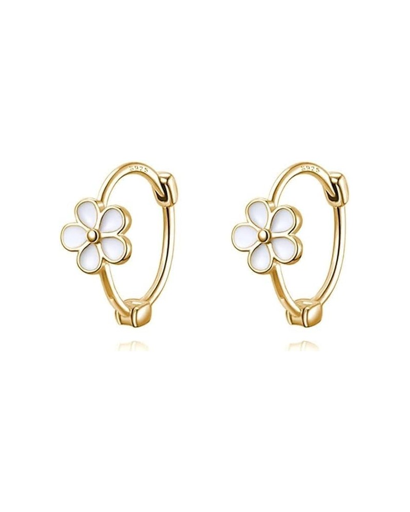 14K Gold Plated Lightweight Chunky Gold Earrings | Small Hoop Earrings for Women & Girls Clover Hoop Earrings $8.84 Earrings