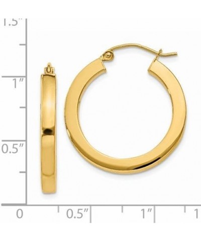 Large 14k Yellow Gold Square-Tubed Hoop Earrings (3mm Thick) 25mm $179.08 Earrings