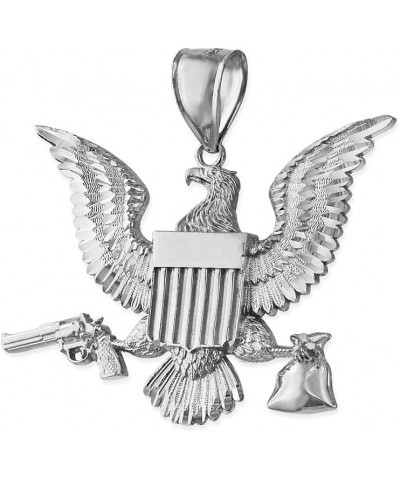 10K Gold Eagle Gun Money Bag Midsize DC Hip-Hop Pendant White Gold $106.07 Pendants