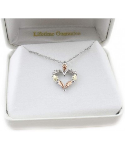 Petite Heart Pendant Necklace, Sterling Silver, 12k Rose and Green Black Hills Gold 18 Inches 18.0 Inches $57.31 Necklaces